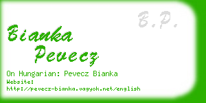 bianka pevecz business card